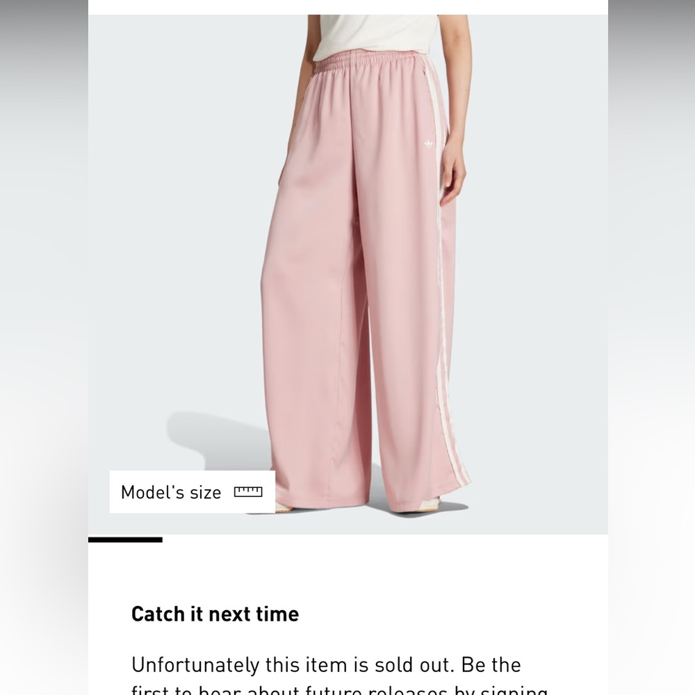 Adidas Originals Satin Wide Leg Pants Ruffle 3-Stripes